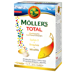 Moller's Total Ολοκληρωμένο Συμπλήρωμα Διατροφής με 28caps Ω3 + 28tabs Βιταμίνες & Μέταλλα